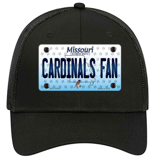 Cardinals Fan Missouri Novelty Black Mesh License Plate Hat