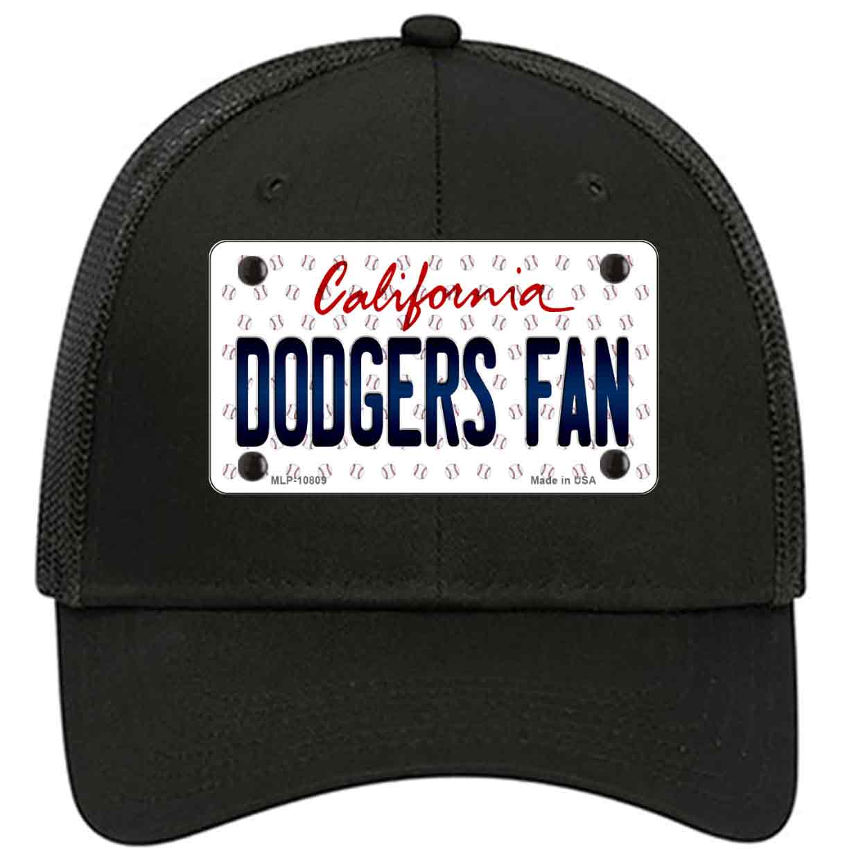 Dodgers Fan California Novelty Black Mesh License Plate Hat