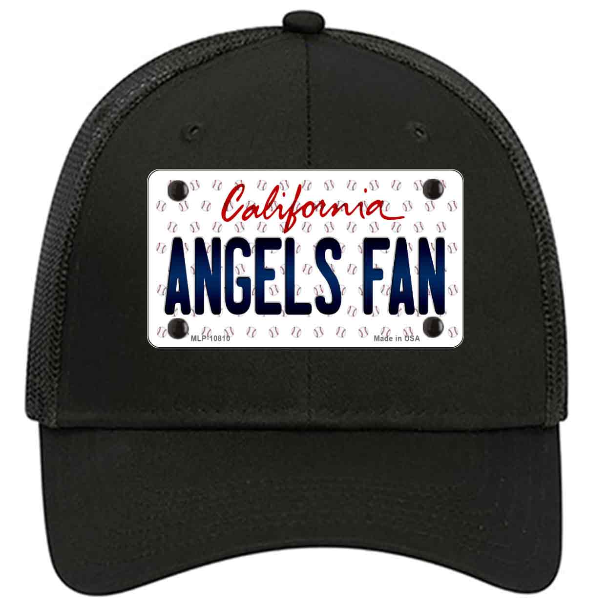 Angels Fan California Novelty Black Mesh License Plate Hat