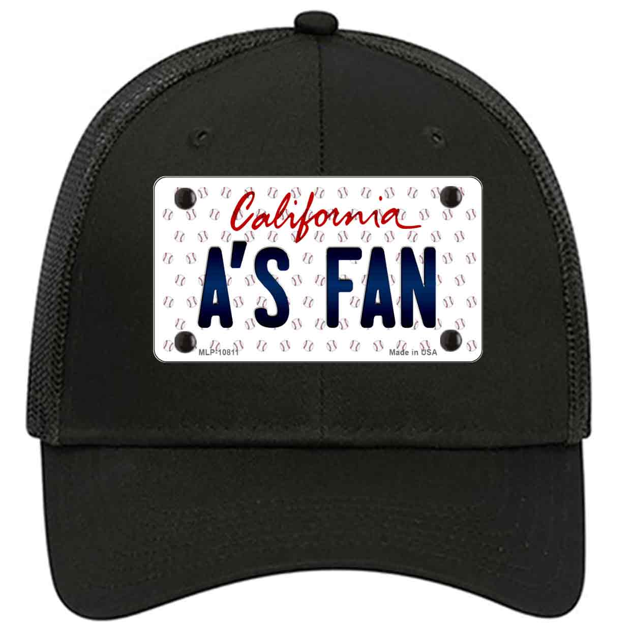 As Fan California Novelty Black Mesh License Plate Hat