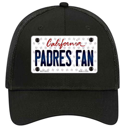 Padres Fan California Novelty Black Mesh License Plate Hat