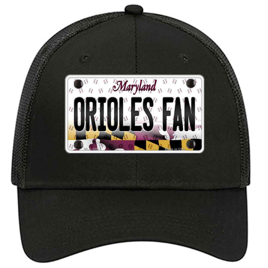 Orioles Fan Maryland Novelty Black Mesh License Plate Hat