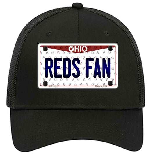 Reds Fan Ohio Novelty Black Mesh License Plate Hat