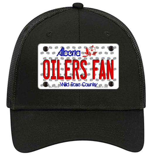 Oilers Fan Alberta Novelty Black Mesh License Plate Hat