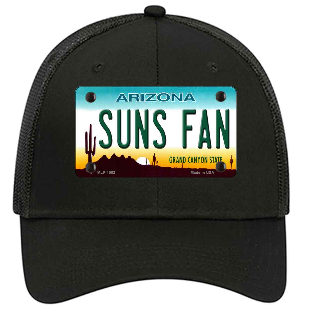 Suns Fan Arizona Novelty Black Mesh License Plate Hat