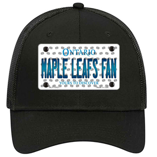 Maple Leafs Fan Ontario Novelty Black Mesh License Plate Hat