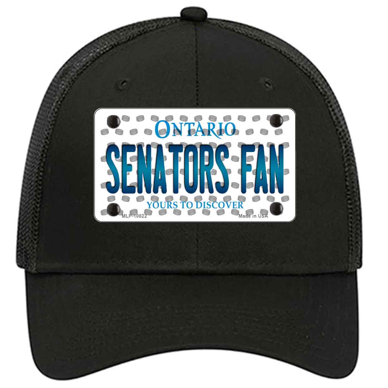 Senators Fan Ontario Novelty Black Mesh License Plate Hat