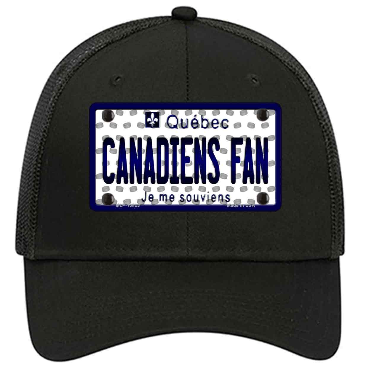 Canadiens Fan Quebec Novelty Black Mesh License Plate Hat