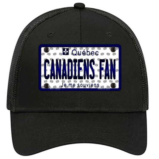 Canadiens Fan Quebec Novelty Black Mesh License Plate Hat