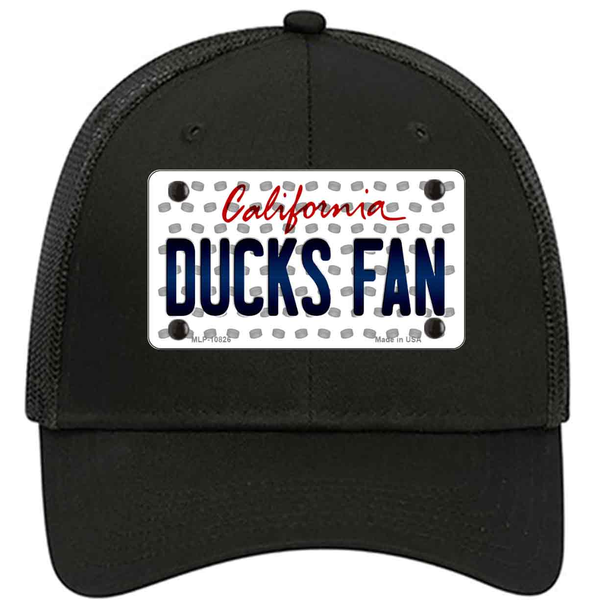 Ducks Fan California Novelty Black Mesh License Plate Hat