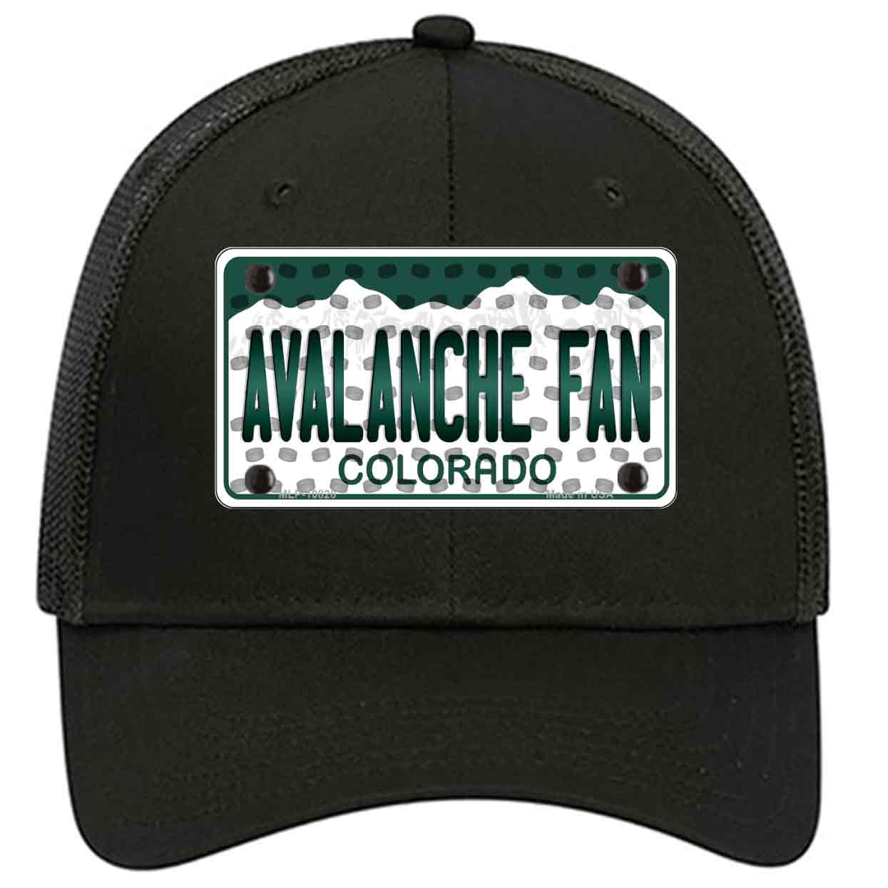 Avalanche Fan Colorado Novelty Black Mesh License Plate Hat