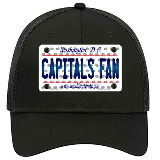Capitals Fan Washington DC Novelty Black Mesh License Plate Hat