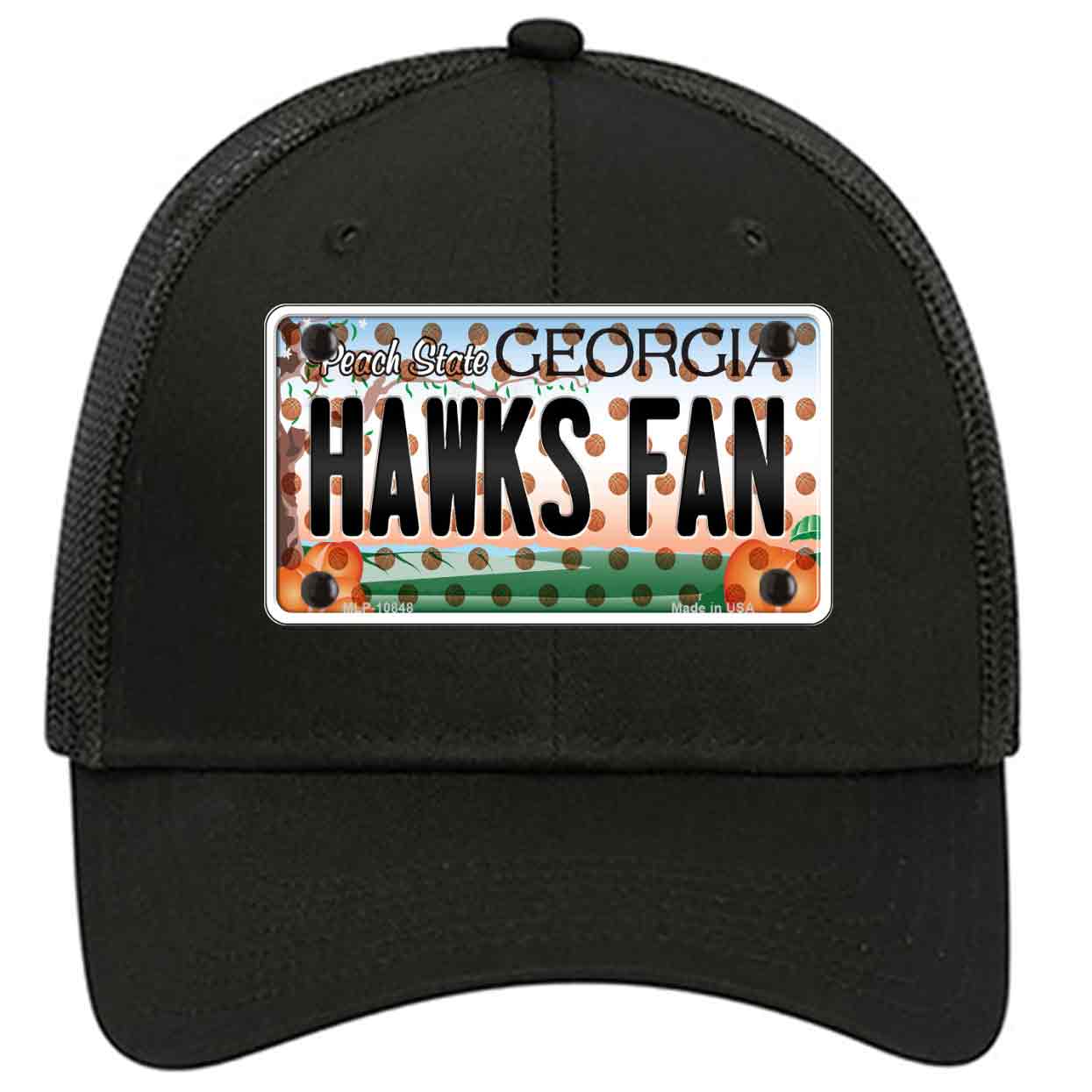 Hawks Fan Georgia Novelty Black Mesh License Plate Hat