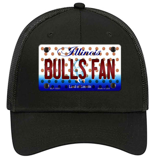 Bulls Fan Illinois Novelty Black Mesh License Plate Hat