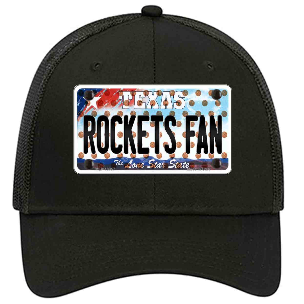 Rockets Fan Texas Novelty Black Mesh License Plate Hat