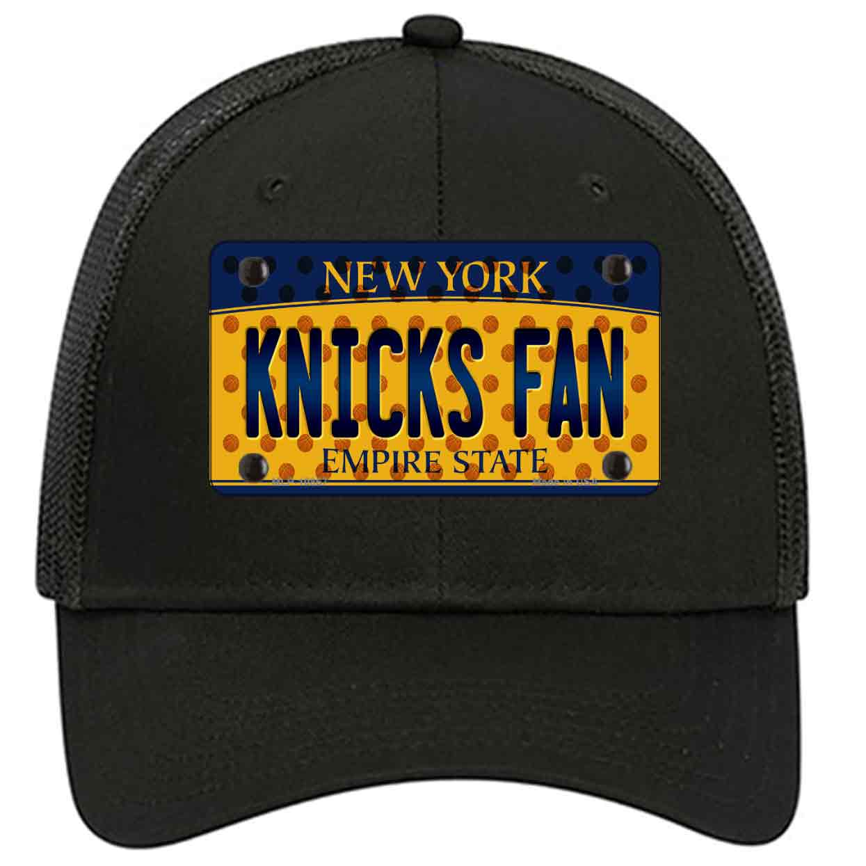 Knicks Fan New York Novelty Black Mesh License Plate Hat