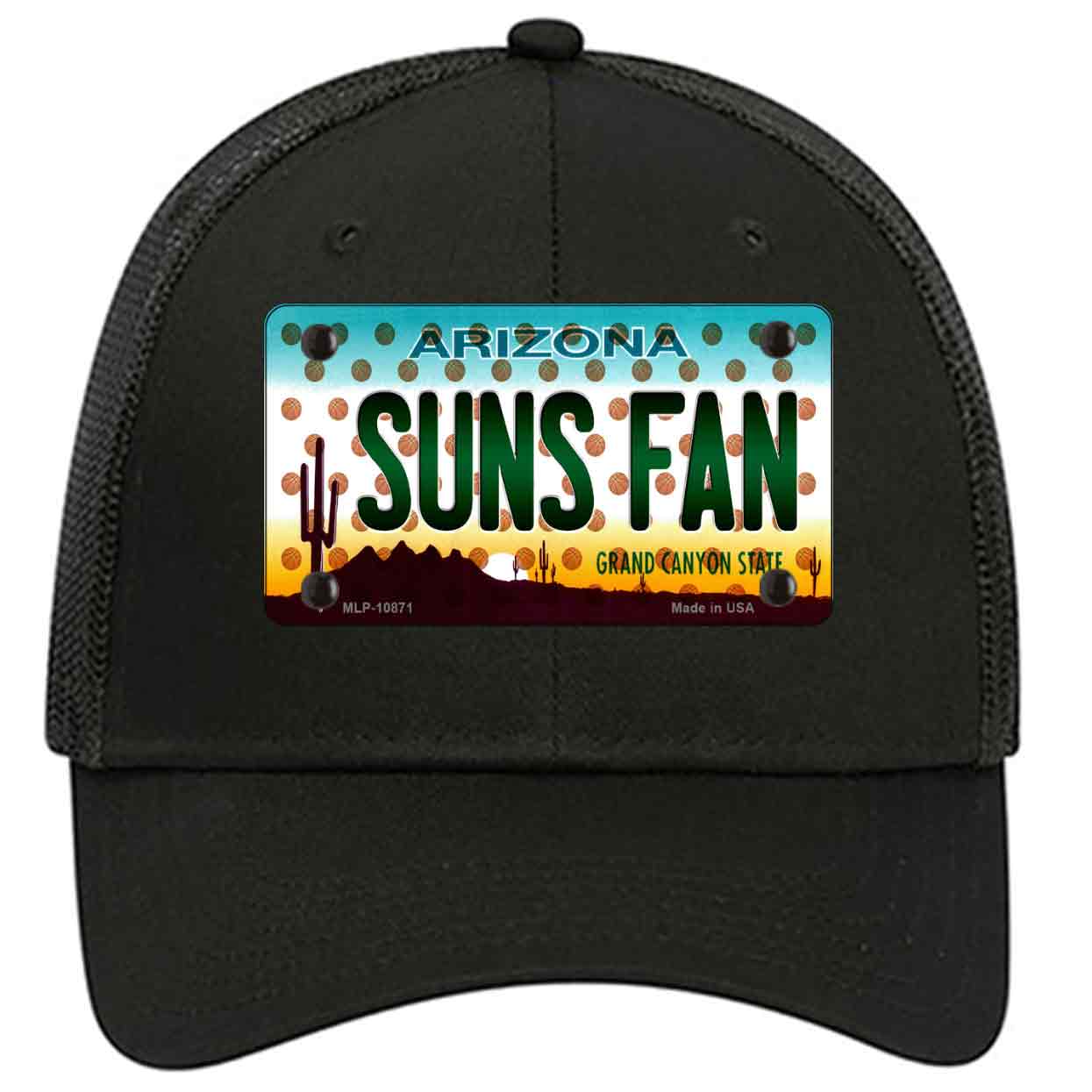 Arizona Suns Fan Novelty Black Mesh License Plate Hat