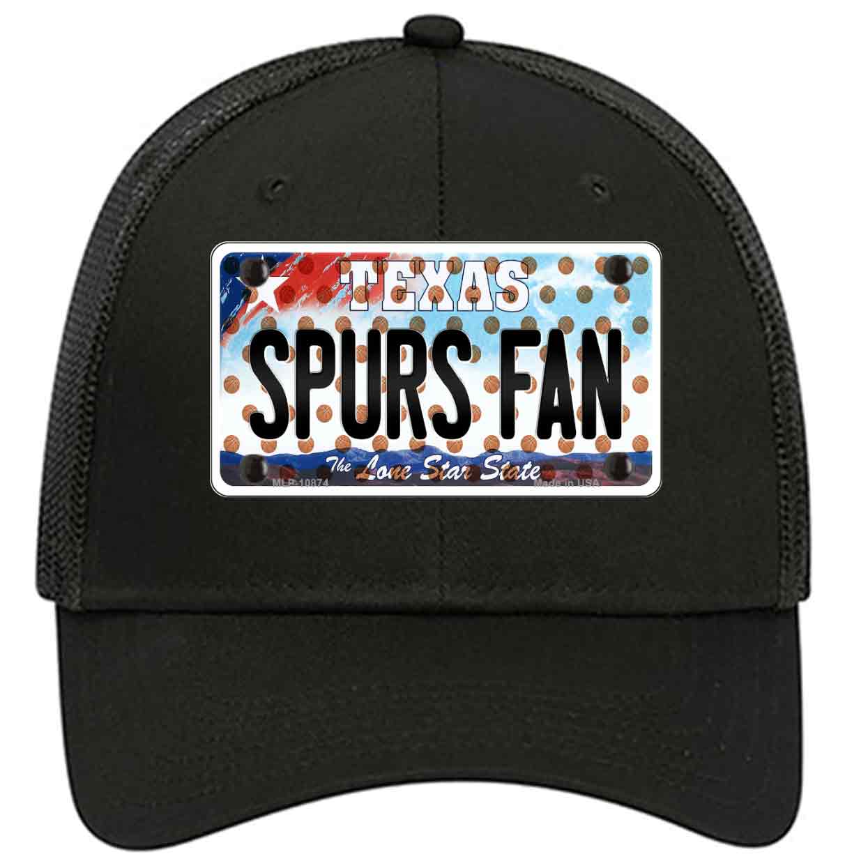 Spurs Fan Texas Novelty Black Mesh License Plate Hat