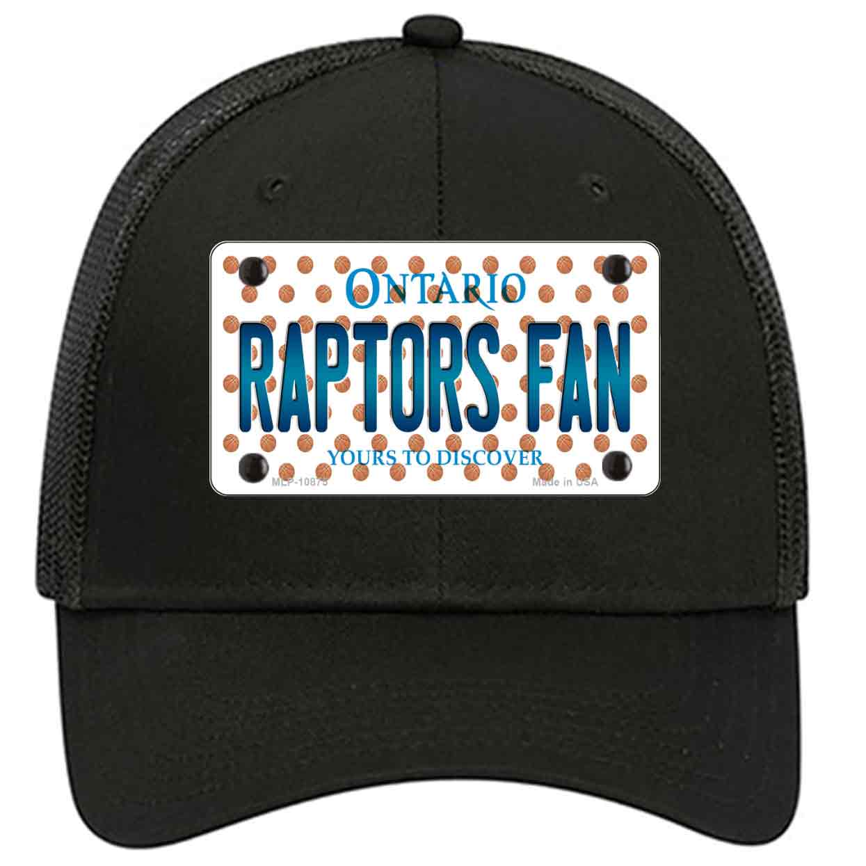 Raptors Fan Ontanio Novelty Black Mesh License Plate Hat