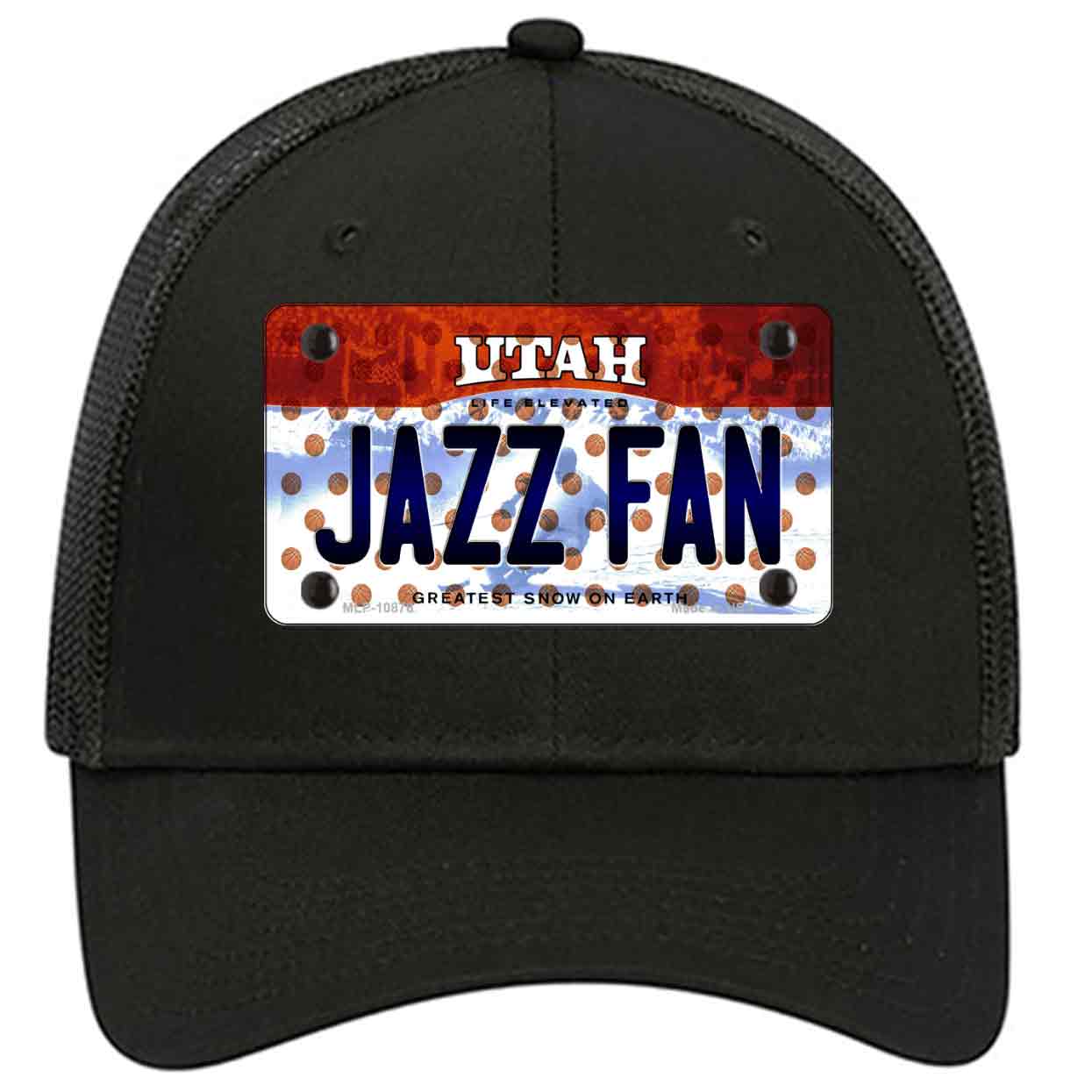 Jazz Fan Utah Novelty Black Mesh License Plate Hat