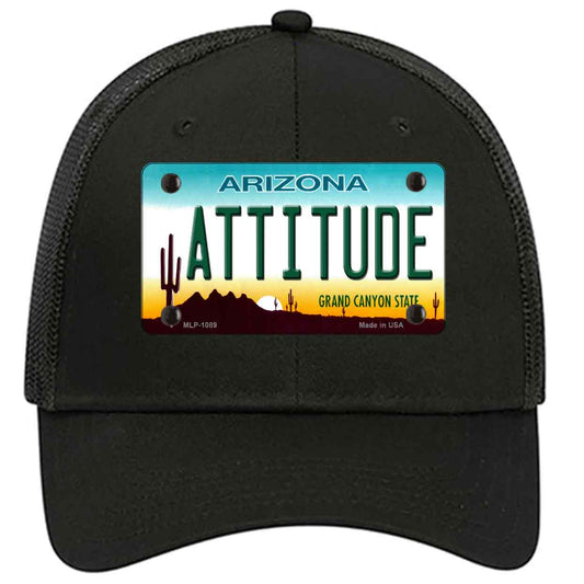 Arizona Attitude Novelty Black Mesh License Plate Hat