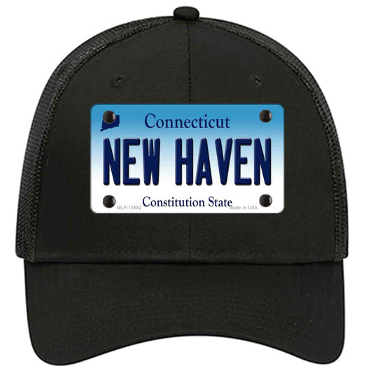New Haven Connecticut Novelty Black Mesh License Plate Hat
