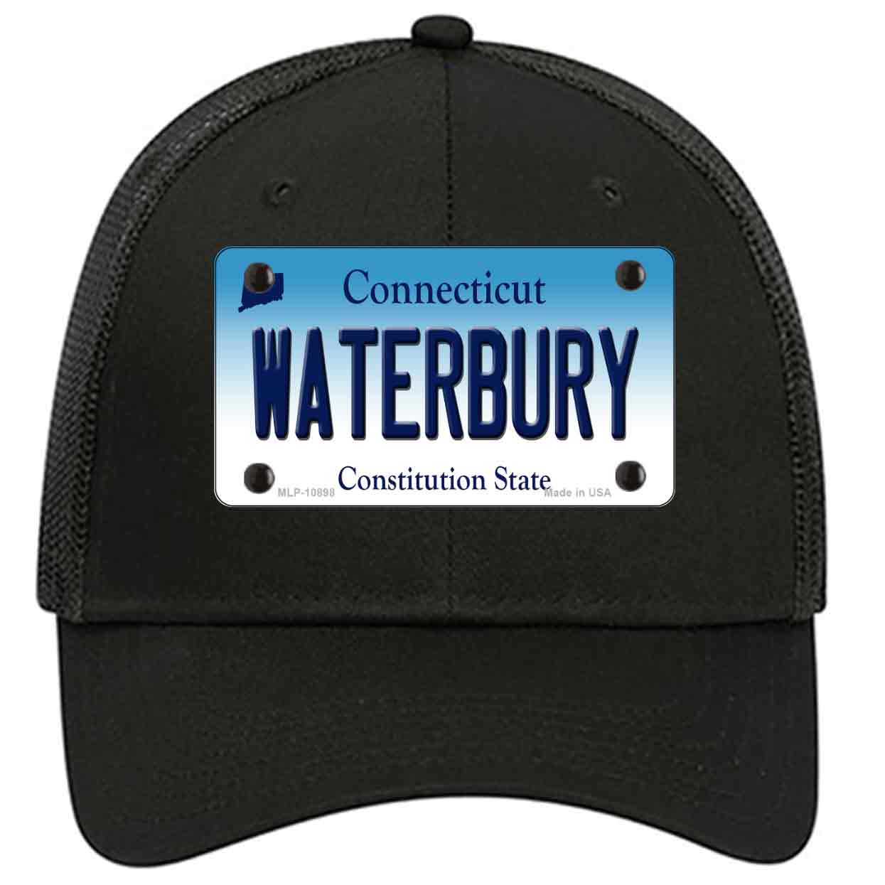 Waterbury Connecticut Novelty Black Mesh License Plate Hat