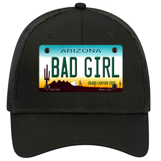 Bad Girl Arizona Novelty Black Mesh License Plate Hat