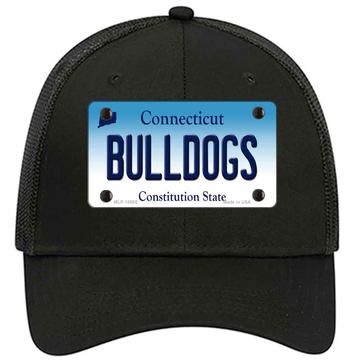 Bulldogs Connecticut Novelty Black Mesh License Plate Hat