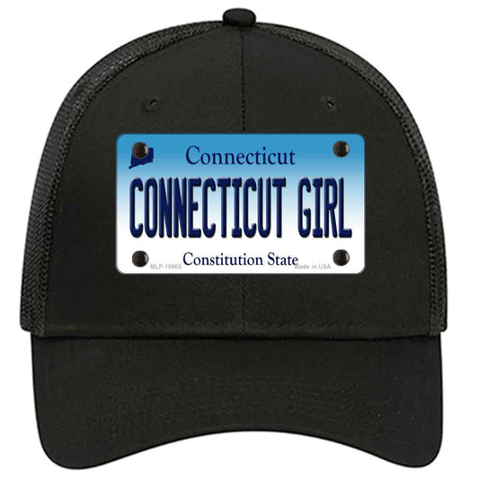 Connecticut Girl Connecticut Novelty Black Mesh License Plate Hat