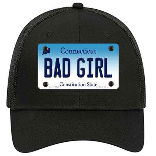 Bad Girl Connecticut Novelty Black Mesh License Plate Hat