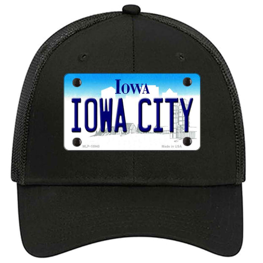 Iowa City Iowa Novelty Black Mesh License Plate Hat