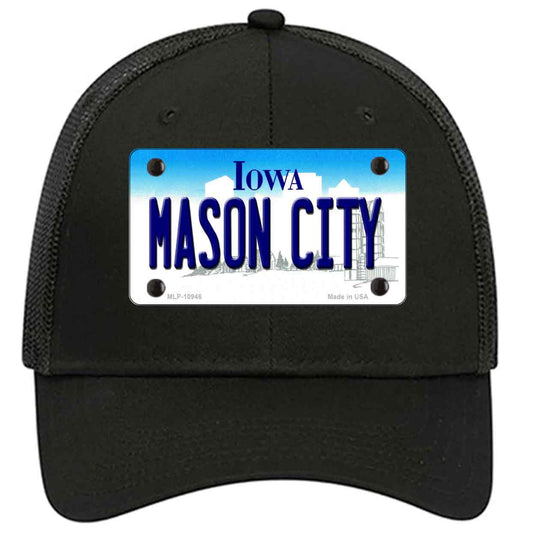 Mason City Iowa Novelty Black Mesh License Plate Hat