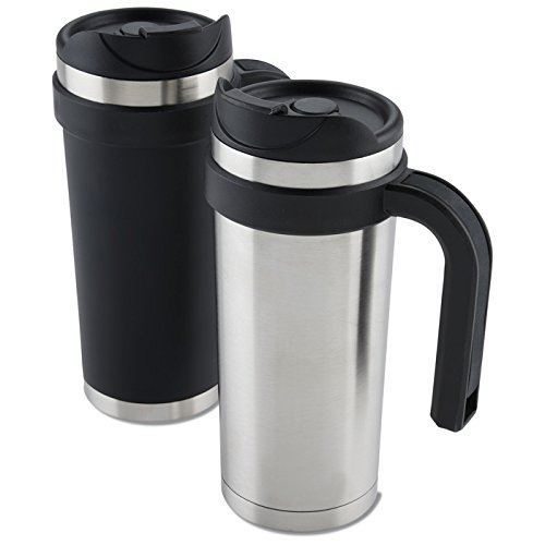 17 oz Double wall Stainless Steel Insulated Travel Mug Flip top spill proof lid