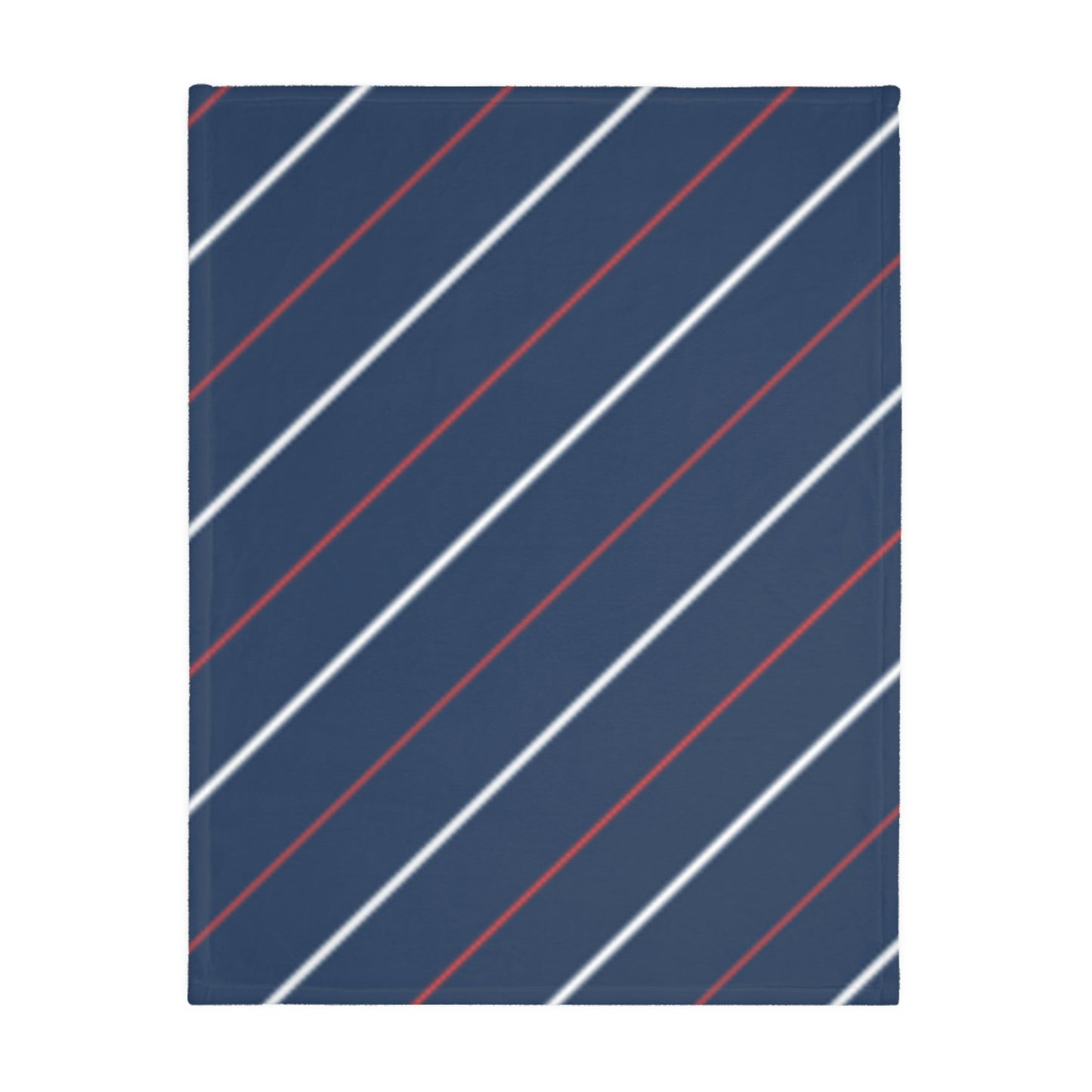 Blue & Lines Design Velveteen Minky Blanket 40" × 30" Inch (Two-sided print)