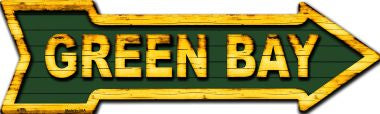 Green Bay Novelty Metal Arrow Sign