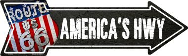 Americas Hwy Novelty Metal Arrow Sign