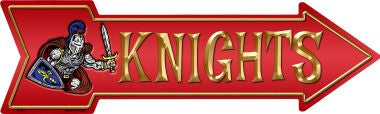 Knights Novelty Metal Arrow Sign