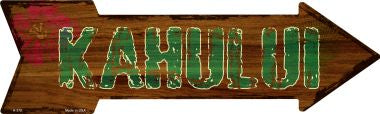 Kahului Hawaiian Novelty Metal Arrow Sign