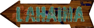 Lahaina Hawaiian Novelty Metal Arrow Sign