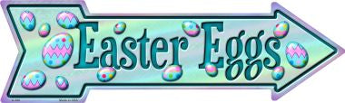 Easter Eggs Novelty Metal Arrow Sign