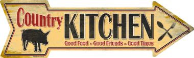 Country Kitchen Novelty Metal Arrow Sign