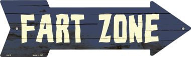 Fart Zone Novelty Metal Arrow Sign A-418