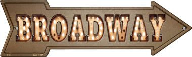 Broadway Bulb Letters Novelty Metal Arrow Sign