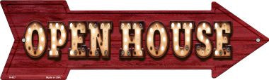 Open House Bulb Letters Novelty Arrow Sign