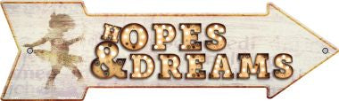 Hopes & Dreams Bulb Letters Novelty Arrow Sign