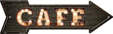 Cafe Bulb Letters Novelty Arrow Sign