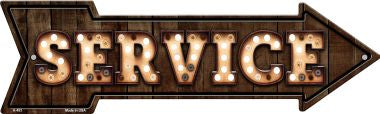 Service Bulb Letters Novelty Arrow Sign