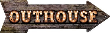 Outhouse Bulb Letters Novelty Arrow Sign