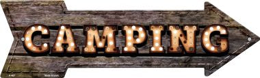 Camping Bulb Letters Novelty Arrow Sign
